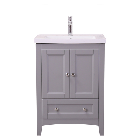 ELEGANT DECOR Single Bathroom Vanity Set In Medium Grey Finish VF-2002